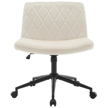 WOLTU Ergonomischer Bürostuhl aus Samt, drehbarer Rollenstuhl, Rückenlehne, gekreuzte Beine, neigbarer, höhenverstellbarer Schminkstuhl