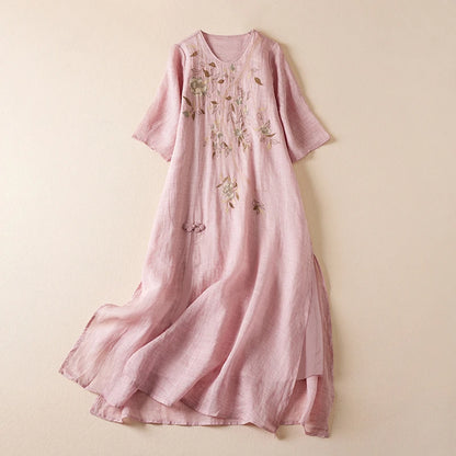 Sommer Druck Vintage Kleider Für Frauen 2025, Neue Casual Lange Dünne Atmungsaktive Kleid Femme Robe Büro Dame Arbeit Elegante Kleidung.