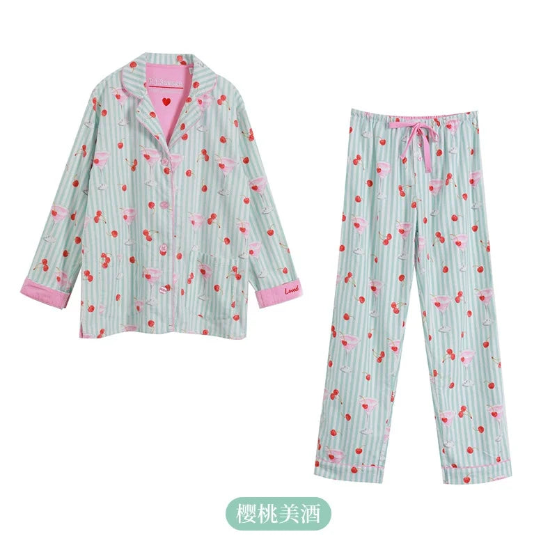 Matching Pajamas 2 Piece Set Women Pj Sets Women 2 Piece Set Outfit 100% Cotton Pajamas for Women Loungwear Set Loose Sleepwear.