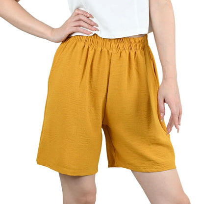 Summer Women Wide-leg Shorts Lady Elastic High Waist Loose Casual Hot Pants Female Large Size Beach Shorts Girls Cargo Trousers