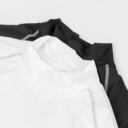 Men's Workout Compression Shirt Quick Dry Running T-shirt Turtleneck Long Sleeve Rash Guard Gym Base Layer Athletic Undershirt.