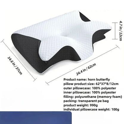 Butterfly Sleep Memory Neck Pillow Slow Rebound Comfortable Memory Foam Sleep Pillow Cervical Orthopedic Neck Massage Bed Pillow.