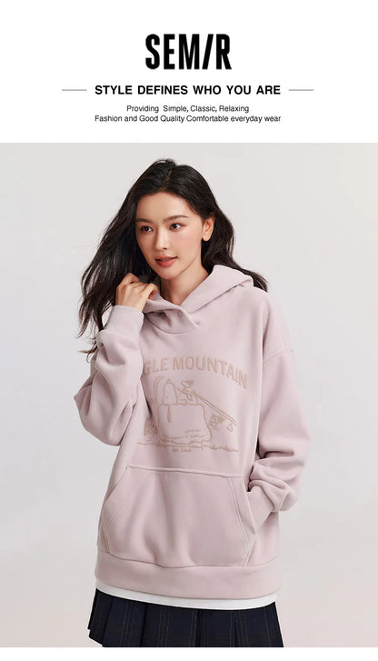 Semir Sweater Women Mid-Length Patterned 2024 New Oversize Warm Versatile Soft Winter Clothing.