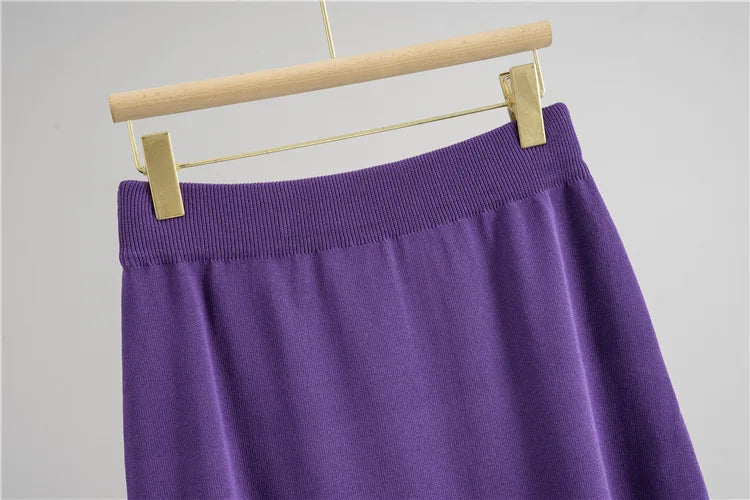 Women Knitted Sweater Muslim 2 Piece Set Cardigan Single Breasted Coat Long Skirt Suit Knit Outfits Morocco Autumn Winter 2025.