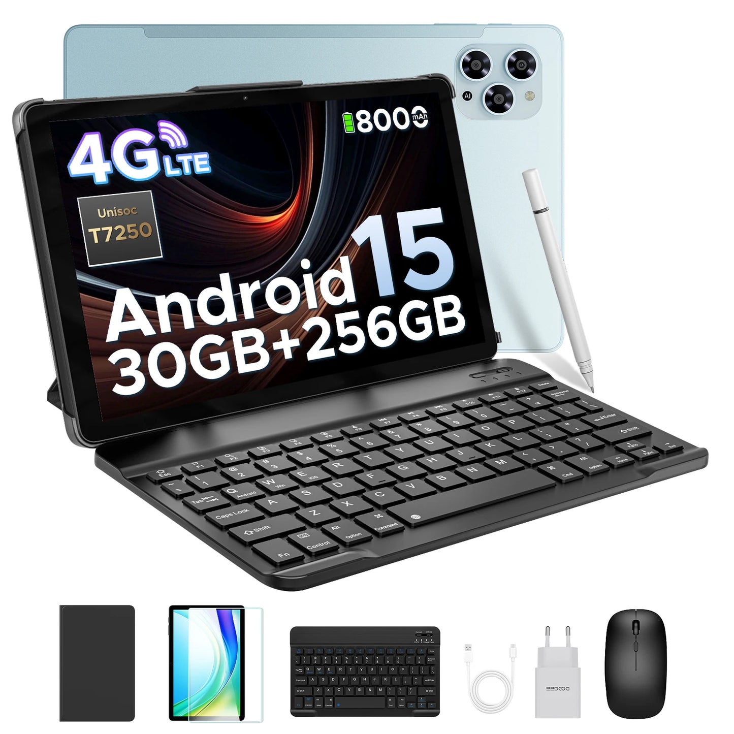 DOOGEE Tab G6 2 IN 1 Smart Tablet PC 11'' Screen Android 15 30GB RAM(6+24) 256GB ROM 8000mAh Battery Dual Speakers Widevine L1