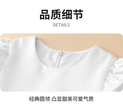 Prinzessin Mädchen Weißes Luxuskleid Blumenmädchen Hochzeitskostüm Größe 110-170 Weibliche Party Bühnenkleidung Kleider.