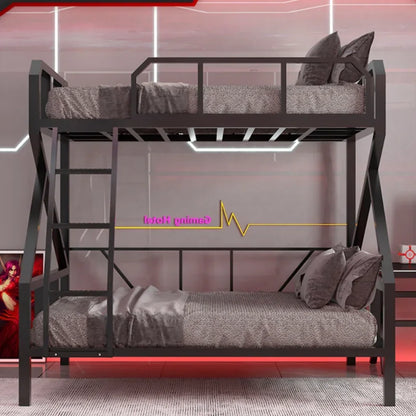 Premium E-Sport-Etagenbett aus Eisen, Hotel, Apartment, Schule, Schlafsaal, Bett, schwarzer Rahmen, Hochbett für Erwachsene, Camas, Schlafzimmermöbel
