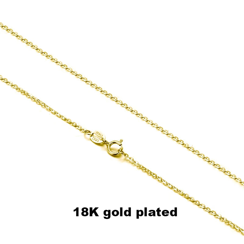 KISS MANDY Genuine 925 Sterling Silver Bead Chain Necklace for Women Fashion Cable Neck Chain 18K Gold Handmade Jewelry SC06.
