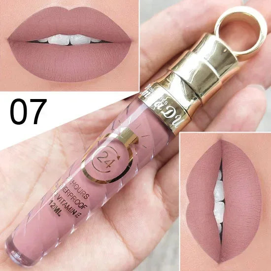 20 Colors Lipstick Waterproof Long Lasting Matte+Shimmer Mental Beauty Lip Gloss Nude Glitter Lip Gloss Beauty Sexy Lip Tint.