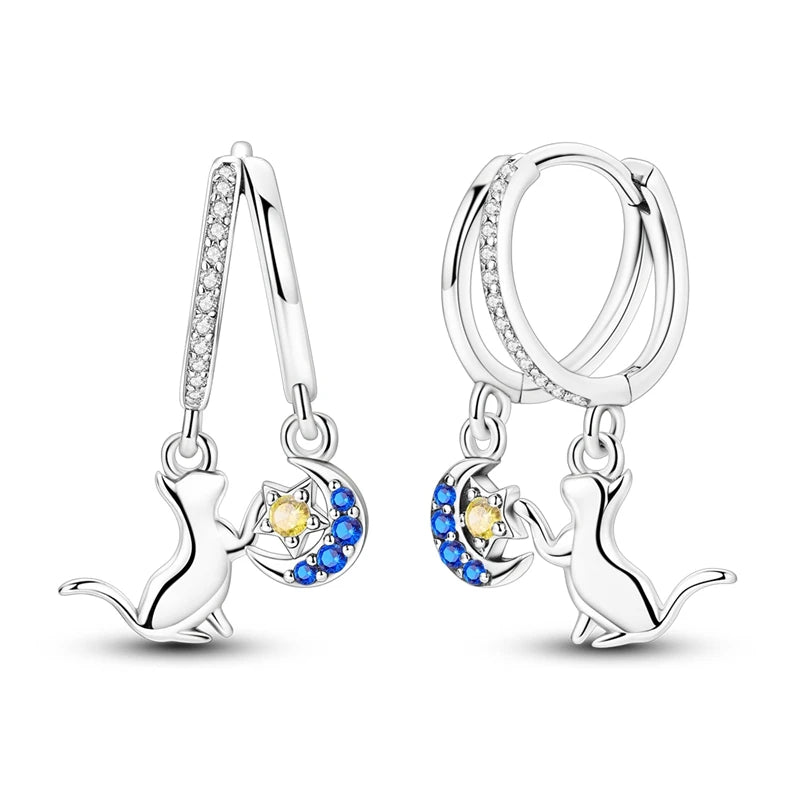 2025 New 925 Sterling Silver Hoop Earrings Flowers Zircon Drop Earrings Stud For Woman Fine Birthday Wedding Party Jewelry Gifts