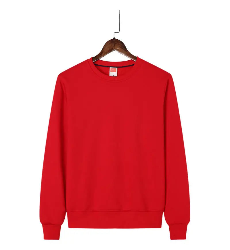 Men's Casual Pullover Custom Printed Embroidery Company Logo Clothing Fashion Winter Warm Sweater Solid Color Sweatshirt 4xl