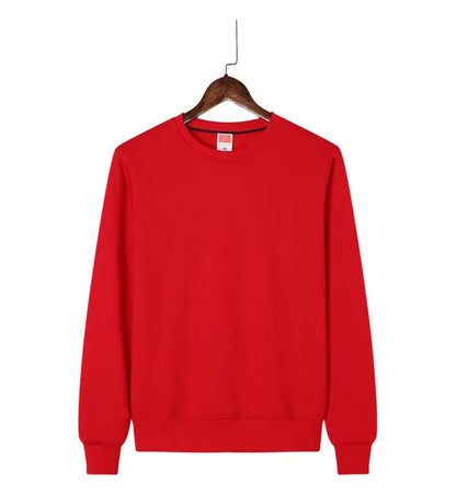 Men's Casual Pullover Custom Printed Embroidery Company Logo Clothing Fashion Winter Warm Sweater Solid Color Sweatshirt 4xl