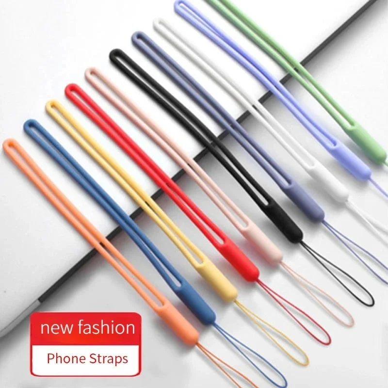 Silicone Wrist Straps Mobile Phone Strap Charms Cute Lanyards for Iphone Strap Camera Keys Cord Lanyard Key Chains Hanging Rope.