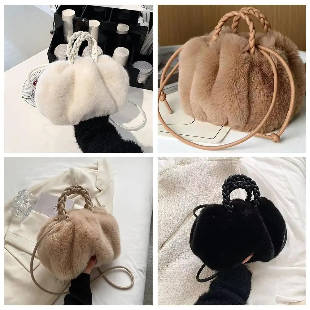 Cute Pumpkin Bag 2025 Autumn And Winter New Fashion Cloud Crossbody Bag Niche Design Sweet Girl Handbag.