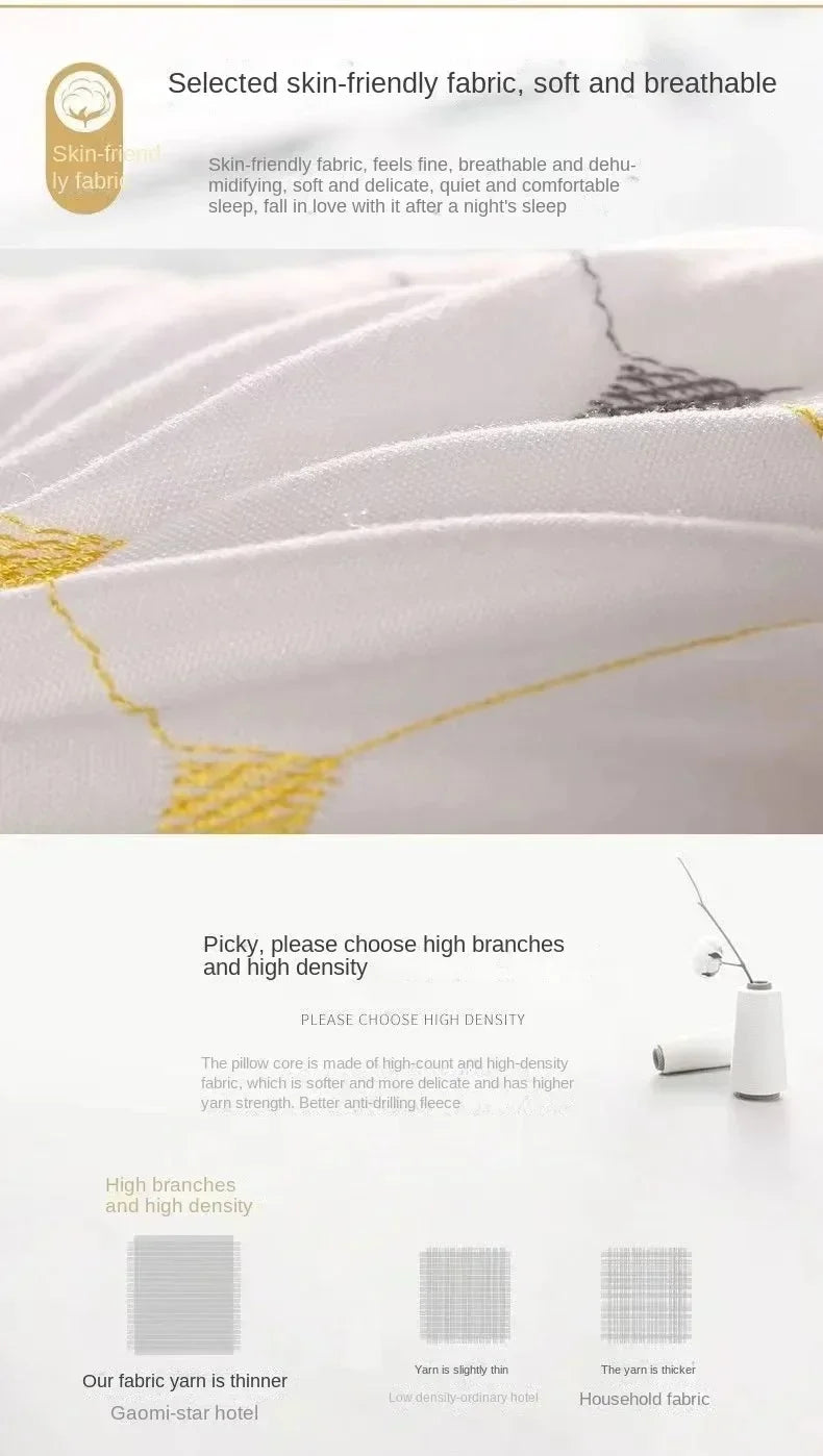 High Quality Pillow Feather Velvet High Rebound Pillow Core For Household Adult Single Neck Protection  To Aid Sleep Pillow Core.