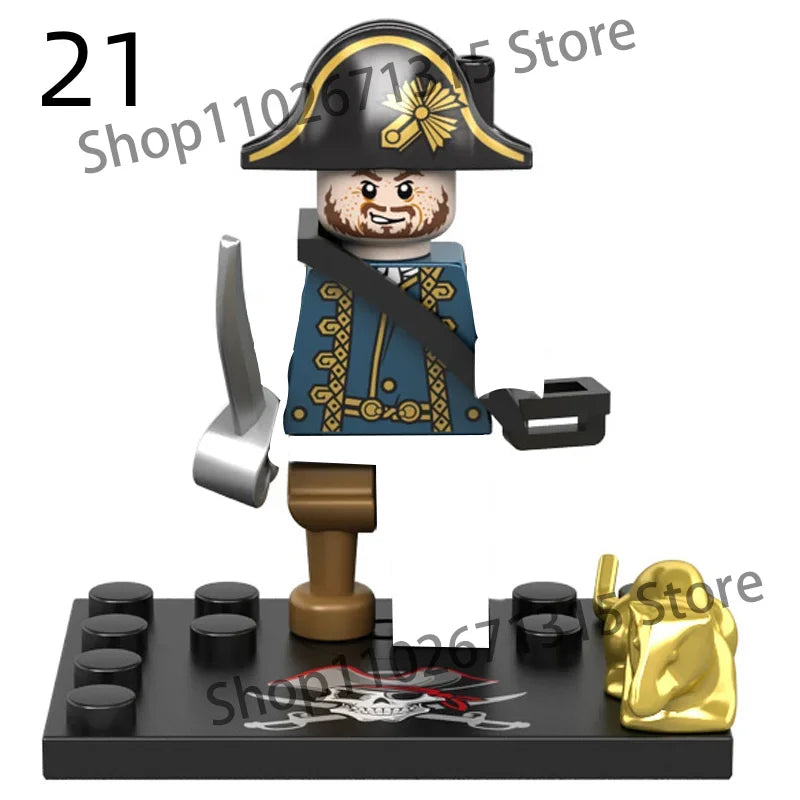 Movies Pirates Of The Caribbean Jack Sparrow Classic Movie Figures Head accessories Building Blocks Toys For Children