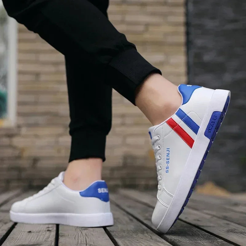High Quality Men Sneakers Leather Outdoor Casual Shoes Lace-up Hot Sale Mens Vulcanized Shoes Trendy Men Shoes New Tenis Hombres.
