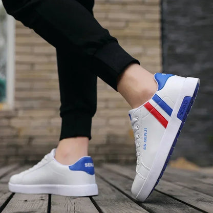 High Quality Men Sneakers Leather Outdoor Casual Shoes Lace-up Hot Sale Mens Vulcanized Shoes Trendy Men Shoes New Tenis Hombres.
