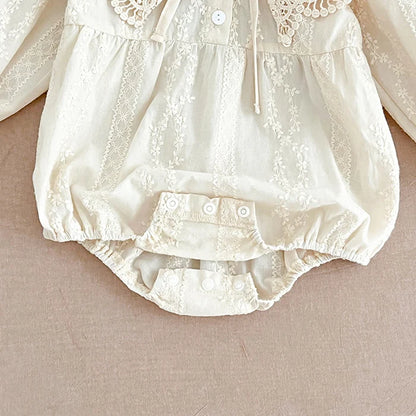 2023 neue Frühjahr 0-24 M Baby Mädchen Kleidung Infant Baby Mädchen Overall Lange Ärmeln Baumwolle Stickerei Neugeborenen baby Mädchen Bodys.