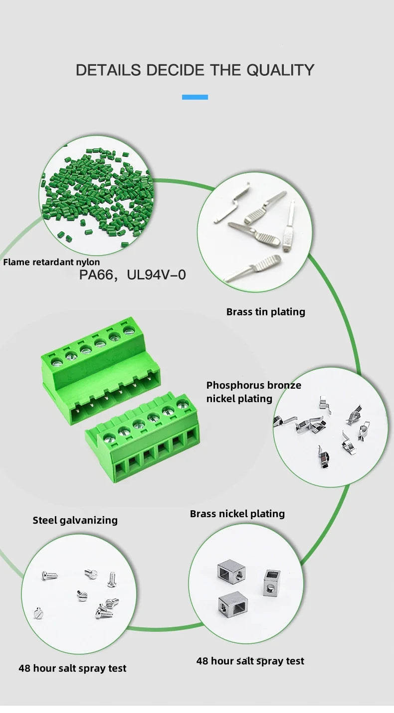 2EDGRK 5,08 mm Header Socket Plug-IN Terminal Blocks Schraubtyp PCB Male Connectors 2P -24P.