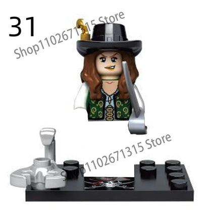 Movies Pirates Of The Caribbean Jack Sparrow Classic Movie Figures Head accessories Building Blocks Toys For Children