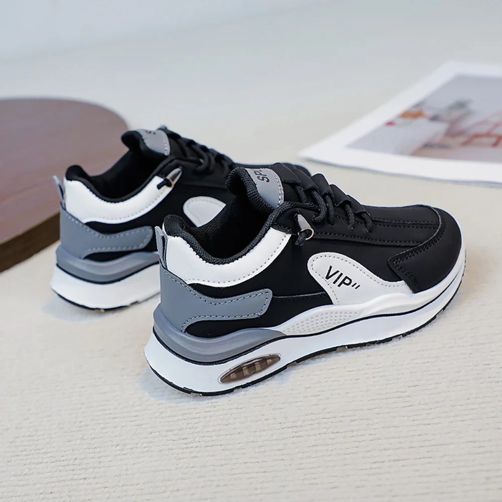 Teenager Kid's Sneakers For Autumn PU Leather Waterproof Children's Sport Shoes Trend Fashion Outdoor Running Shoes For Boys