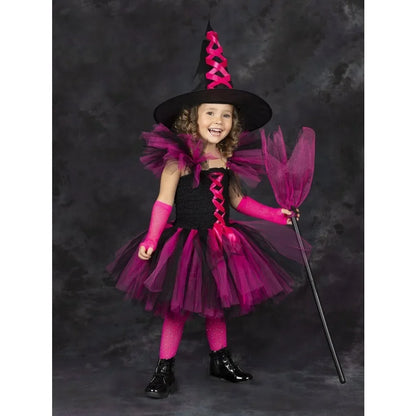 Halloween Malefice Kostüm für Kinder Karneval Party Kleidung Set Hexe böse Königin Cosplay Kostüm für Mädchen Phantasie Tüll Tutu Kleid.