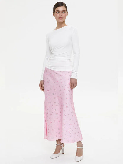 Tossy Summer Printed Fashion Long Skirt For Women High Waist Contrast Patchwork Slim Elegant Party Looks Ladies Y2k Maxi Skirt