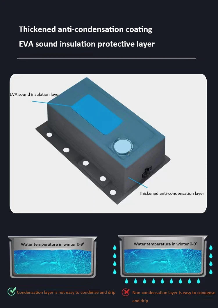 Blue Whale Arowana Multifunctional Kitchen Sink Single Bowl Nano Black Honeycomb LED Digital Display Stainless Steel for Home