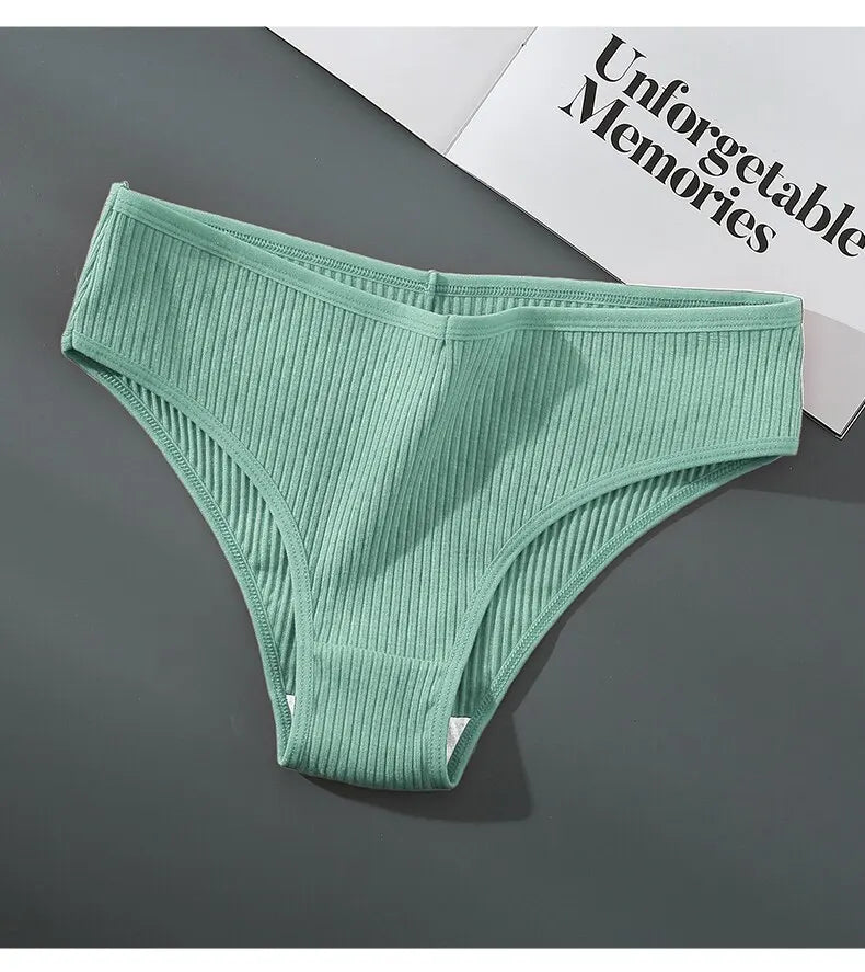 4PCS/Set Summer Solid Color Cotton Panties Female Underpants Sexy Panties for Women Briefs Underwear Plus Size Pantys Lingerie.