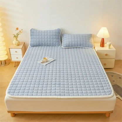 2024 New Class A Thickened Milk Fleece Mattress Winter Warm Fleece Bed Cover Student Dormitory Mat Quilt