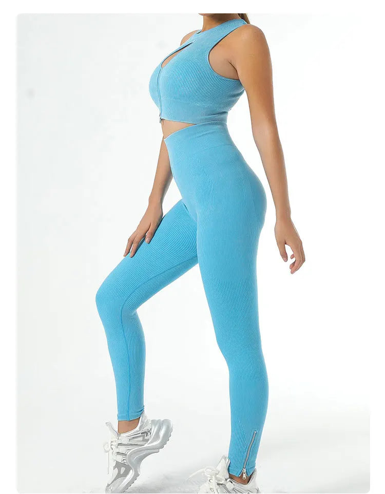 Yoga Suit High Waist Leggings Running Training Tights Sports Outfits Long Sleeve Crop Top Bra Seamless Fitenss Set Fitness Wear
