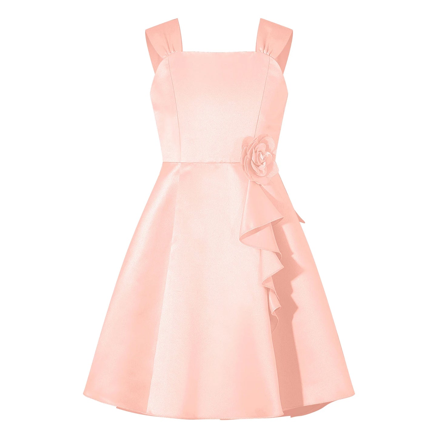 Mädchen Sommer ärmelloses Prinzessinnenkleid Elegantes Satin Hochzeit Brautjungfer Partykleid Große Schleife A-Linie Tutu für Geburtstagsabend