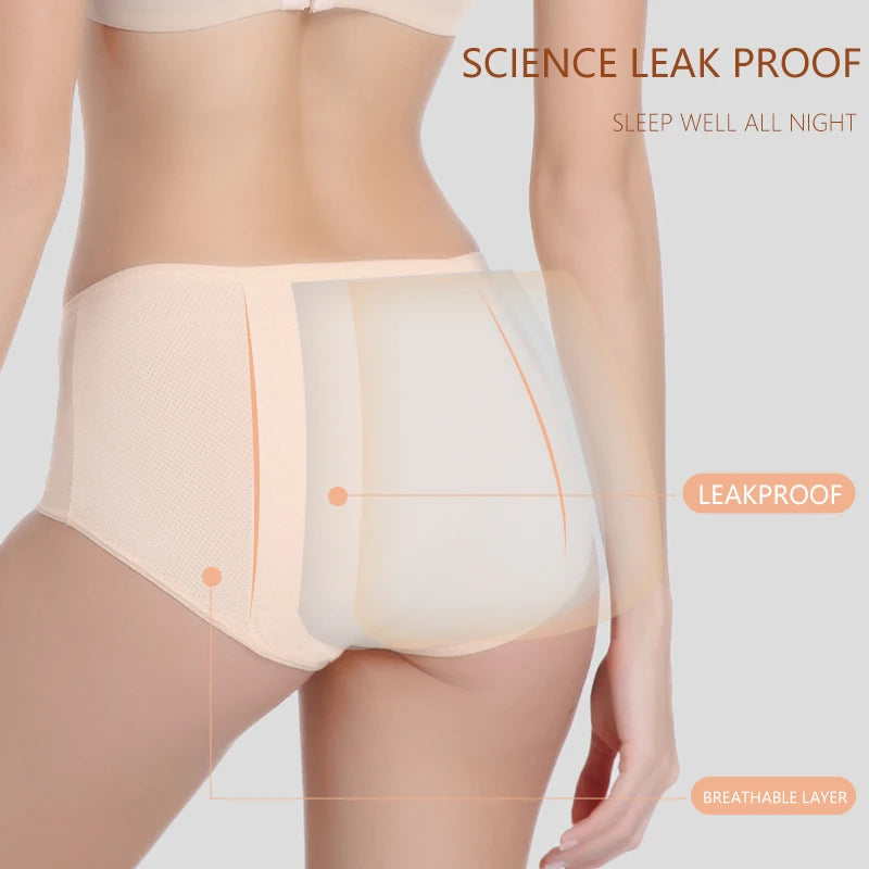 5 Piece Set Menstrual Panties Women Leak Proof Period Underwear Europe Size XXS-5XL Physiological Waterproof Pants.