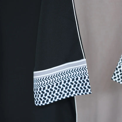 Linen Closed Abaya Keffiyeh Muslim Dress Printed Abayas for Women Dubai 2025 Luxury Turkey Ramadan Islamic Clothes Kaftan Robe