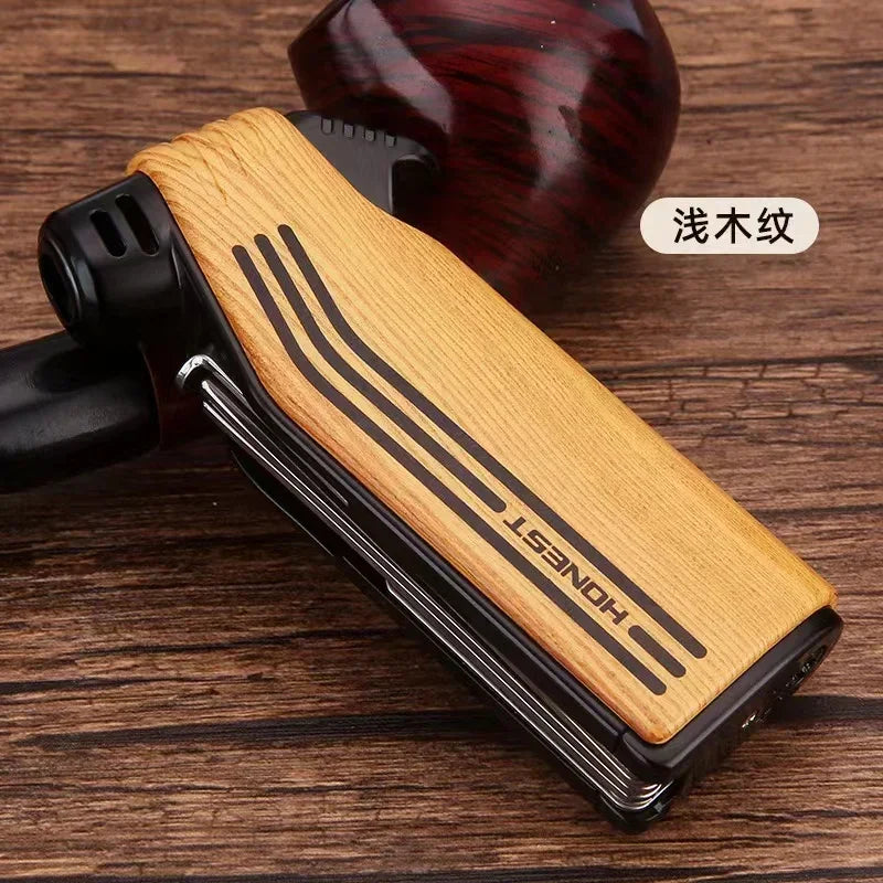 New Multifunctional Special Pipe Machine Oblique Fire Retro Open Fire Lighter Inflatable with Smoke Knife Pressure Stick Scraper.