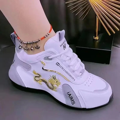 Women Designer Sneakers 2024 Summer Leather Waterproof Casual Sports Shoes Women Lightweight Breathable Non-slip Platform Shoes.