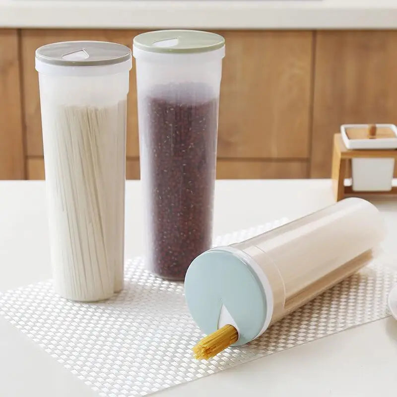 Food Storage Box Airtight Sealed Containers Fruit and Vegetable Storage Box for Cereal Spaghetti Noodle Wheat Pasta Organizer.