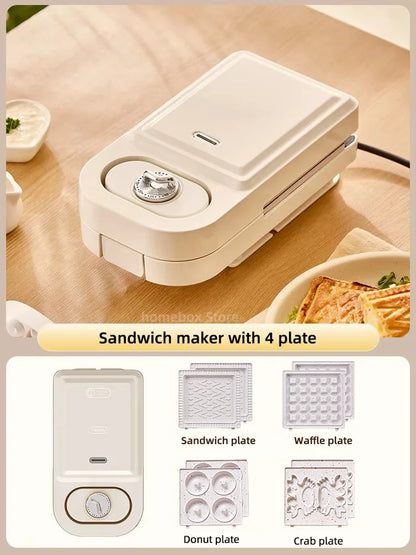 Electric Sandwich Maker Multifunctional Waffle Machine Toaster Baker Breakfast Machine Takoyaki Pancake Donuts Sandwichera 220V