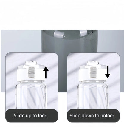 Kawaii Plastic Transparent Water Bottle Leakproof Simple Portable Outdoor Travel Office Water Bottle Juice Cup Beach Drinkware.