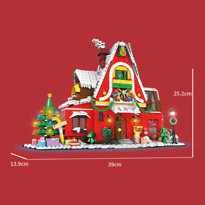 2023 City Creativity Winter Village Christmas House Christmas ART House Model Building Blocks Bricks Kids Toys Christmas Gift.