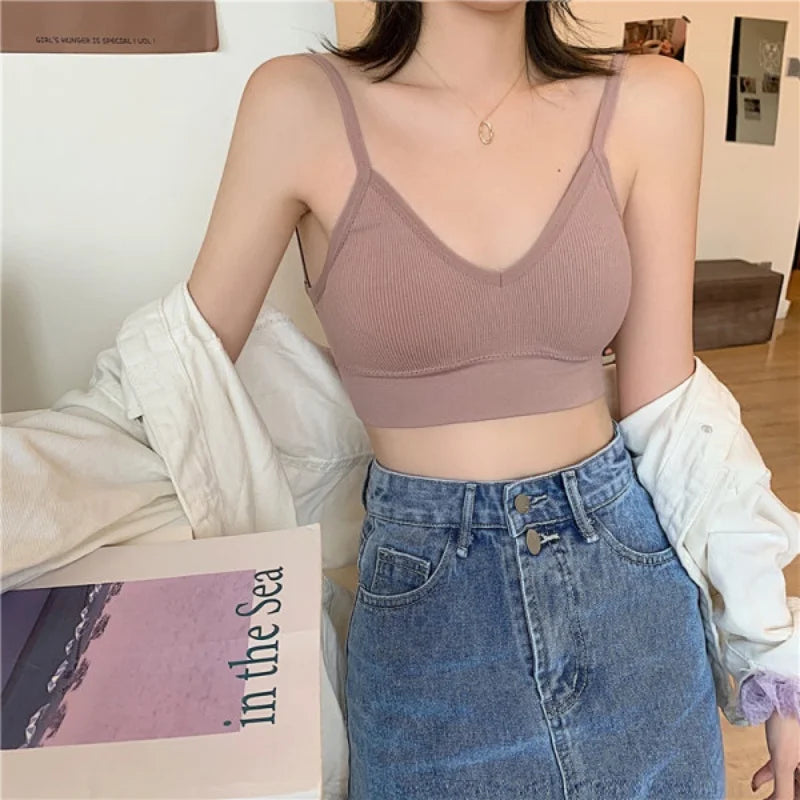 Kit 4 Women Seamless Bra Set, Sexy Beautiful Back Cotton Bra Comfortable Breathable Padded Bra Underwear.