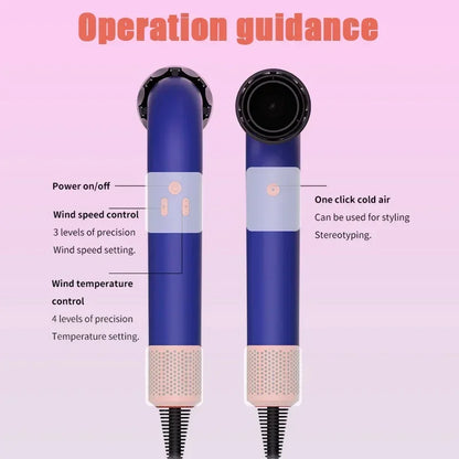 Hair dryer, 1400W high power, quick drying, lightweight body, low noise, comes with multiple types of air nozzles..