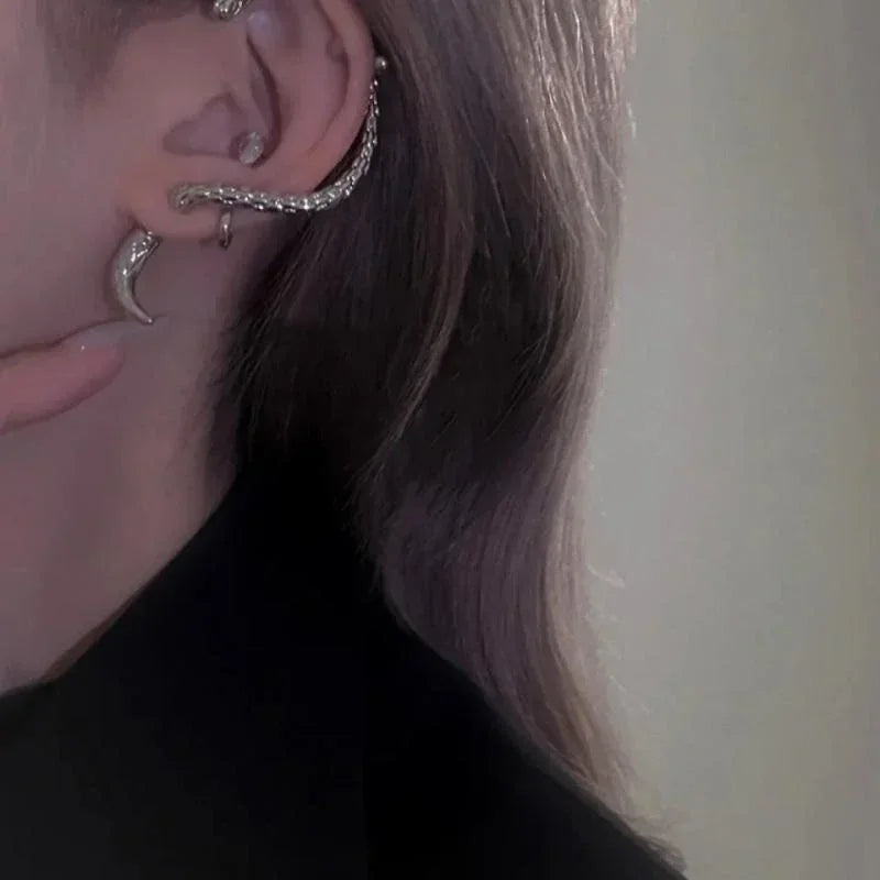 Snake Earring Clips Without Piercing Punk Non Pierced Clip Earrings Ear Cuffs for Women Men Fake Piercing Jewelry.
