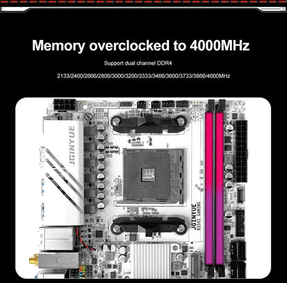 JGINYUE AMD B550 AM4 mini ITX Motherboard supports Ryzen R5 4000/5000 series processors DDR4 RAM PCI-E 4.0 B550i GAMING.