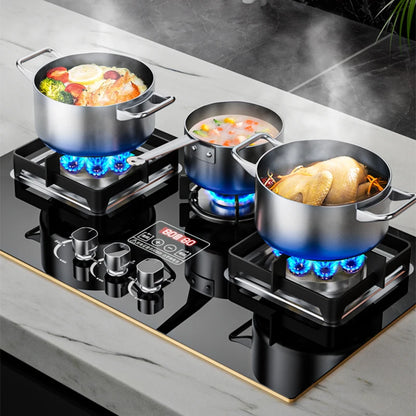 7.2KW Gas Stove Household Three Stove Timing Table Embedded Dual-purpose Natural Gas Liquefied Gas Fire Stove Gas Stove.