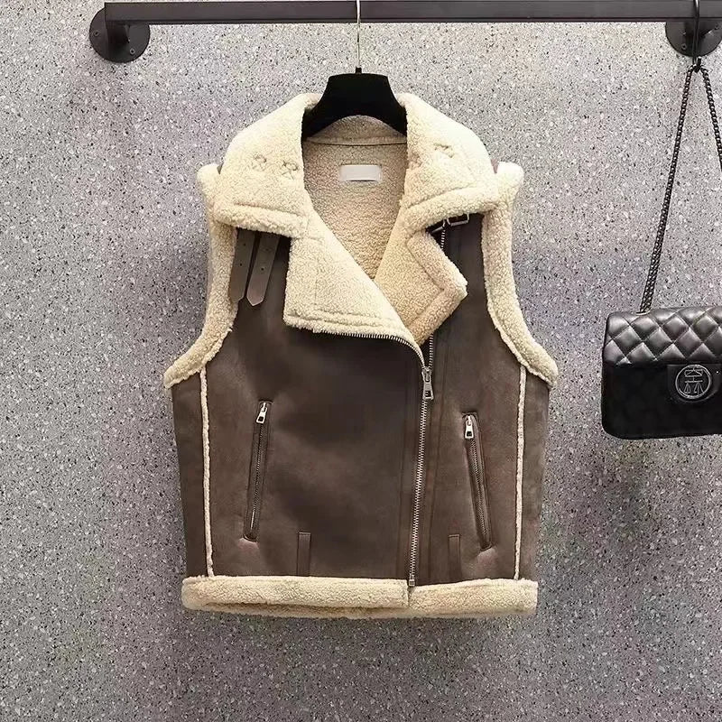 Ärmellose Jacke weibliche Pu Leder Weste Mantel Frauen 2024 Herbst Winter neue Motorrad Weste lose Oberbekleidung Roman beliebte Top