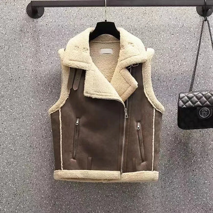 Ärmellose Jacke weibliche Pu Leder Weste Mantel Frauen 2024 Herbst Winter neue Motorrad Weste lose Oberbekleidung Roman beliebte Top