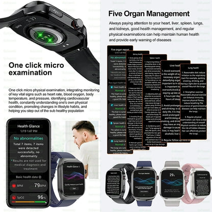 SmartWatch Voice Call Push reminder Physical examination Health Watch Blood Pressure UricAcid Blood Oxygen ECG Sport Smart watch.