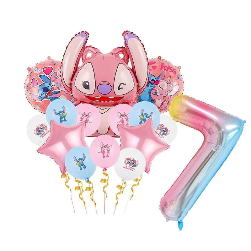 Disney Rosa Stich Geburtstag Party Dekorationen Mädchen Einweg Geschirr Ballon Kuchen Topper Tischdecken Liefert Baby Dusche.